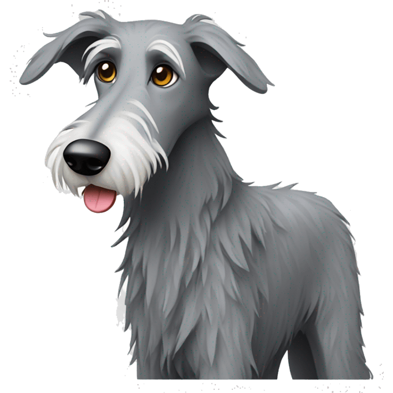 Grey deerhound with messy fur emoji