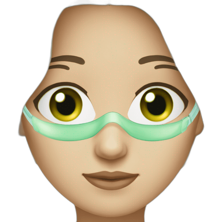 lasik eye surgery mask brunette green eyes emoji