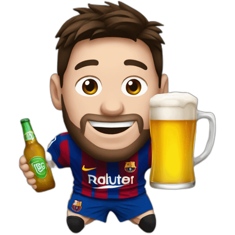 Messi with beer  emoji