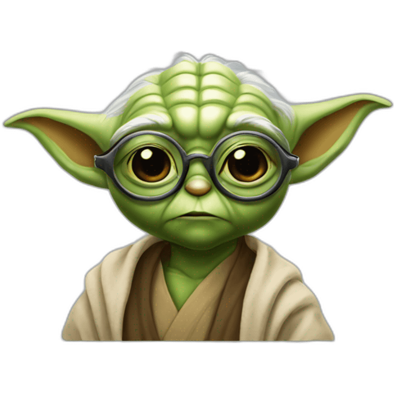 Yoda avec des lunettes de soleil emoji