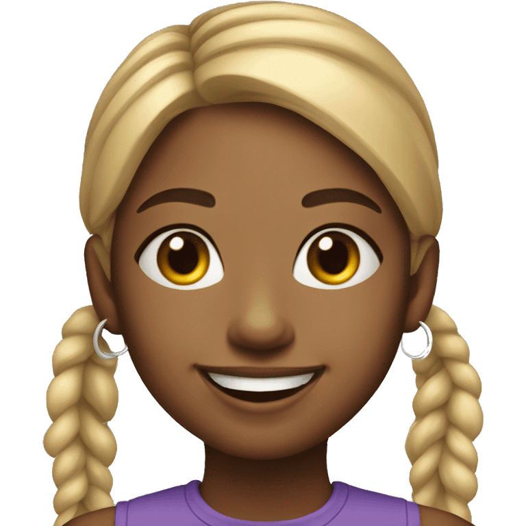 smiling girl with hoop earrings emoji