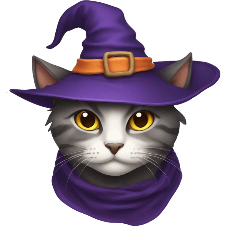 Cat wearing witch hat emoji