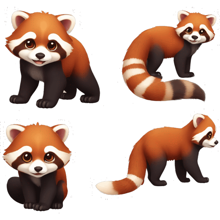 Cute red-panda-ferret-hybrid full body emoji