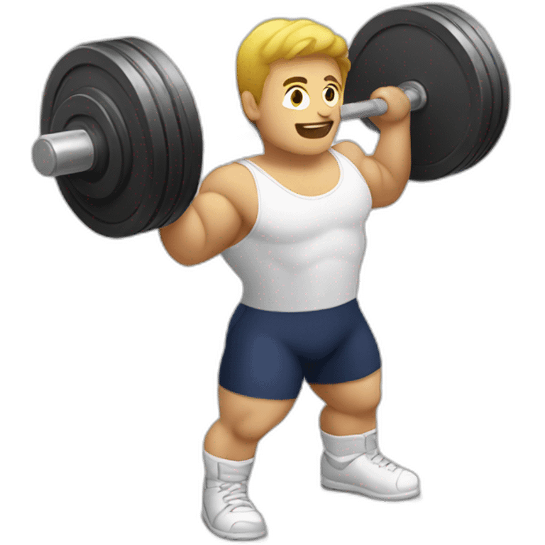 White Weightlifter with a barebell emoji