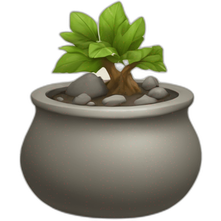 A rock with a pot on top emoji