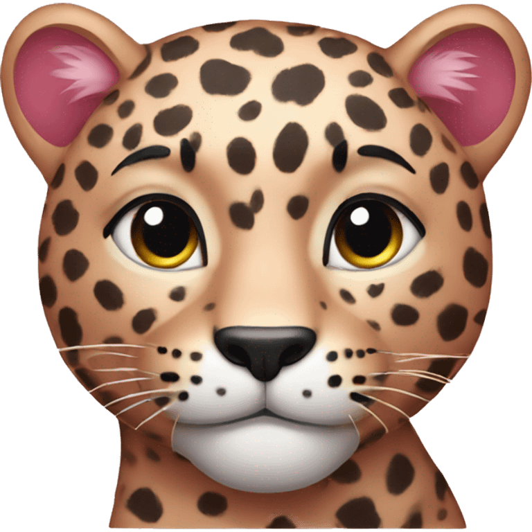 A pinkish leopard  emoji