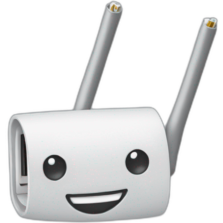 Wireless cable smiling emoji