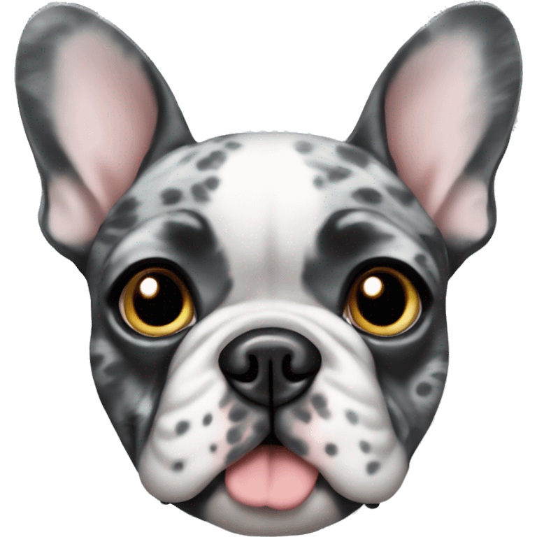 Grey and black speckled French bulldog emoji