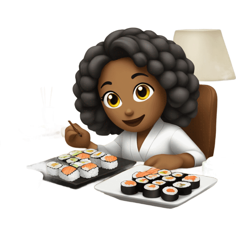 Bella eating sushi  emoji