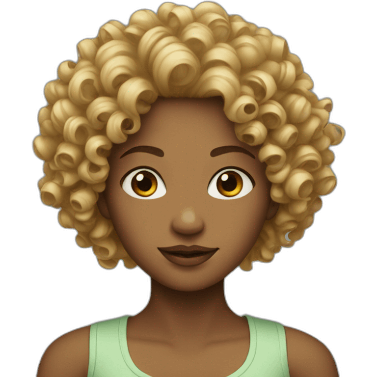 Women curly emoji