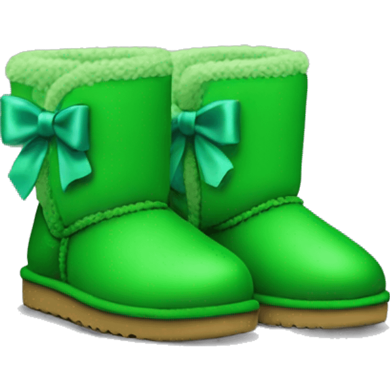 mini green uggs with bows on the back emoji