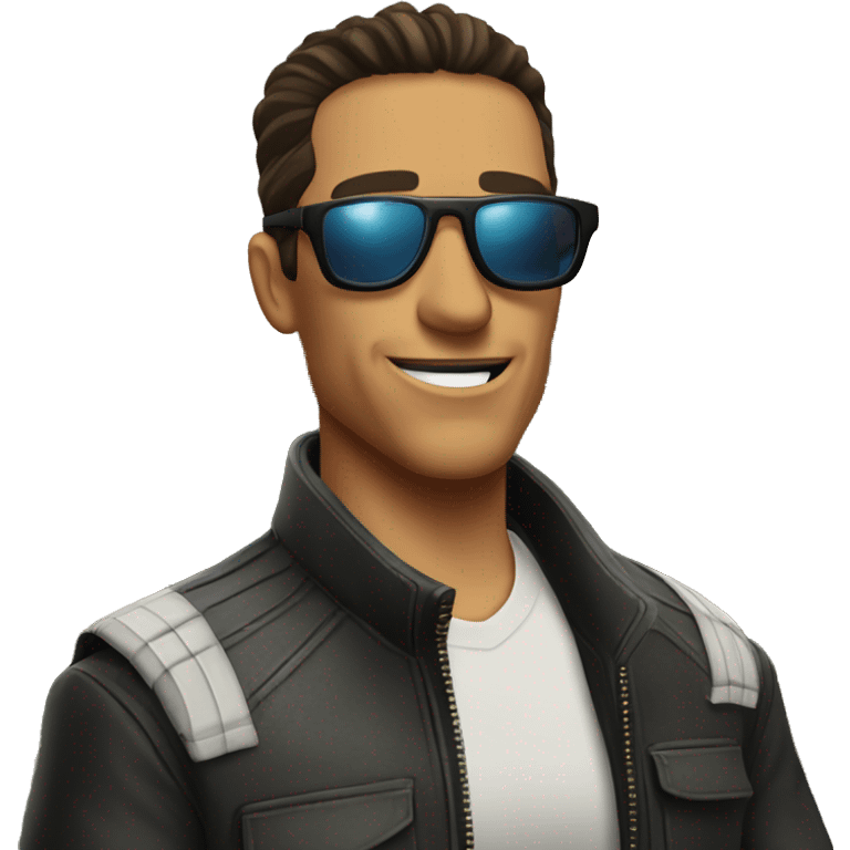 germán shepard with sunglasses in backyard emoji