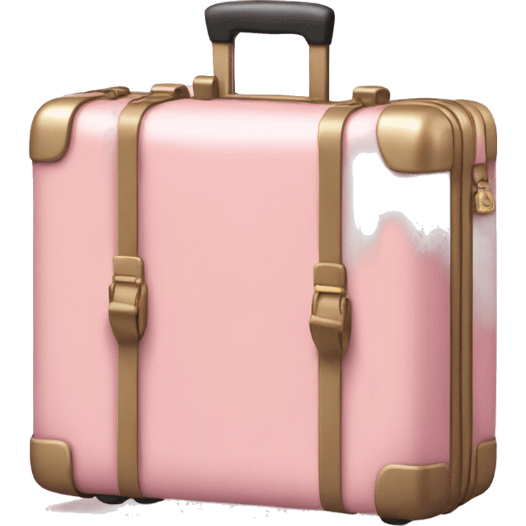 Light pink golden suit case  emoji