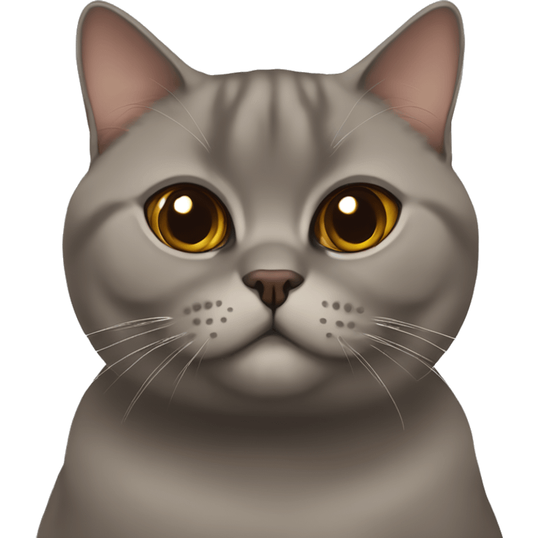 Brown british shorthair with Brown eyes sitting  emoji