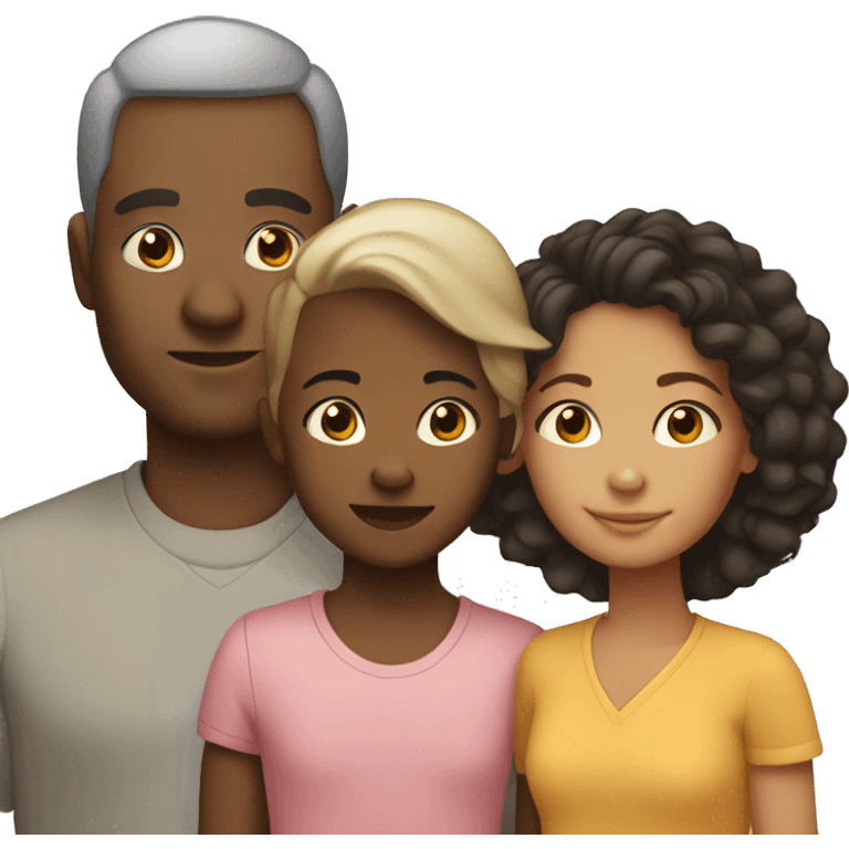 interracial family with biracial children  emoji