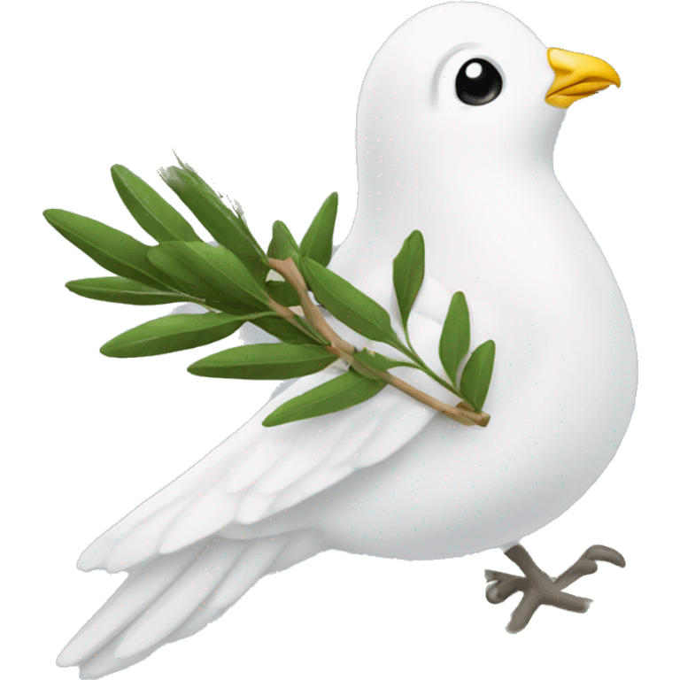 A white dove with an olive branch emoji