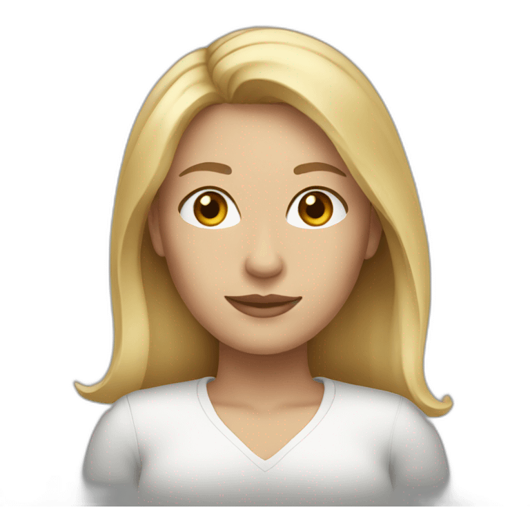 woman with shoulder length blond hair and brown eyes emoji