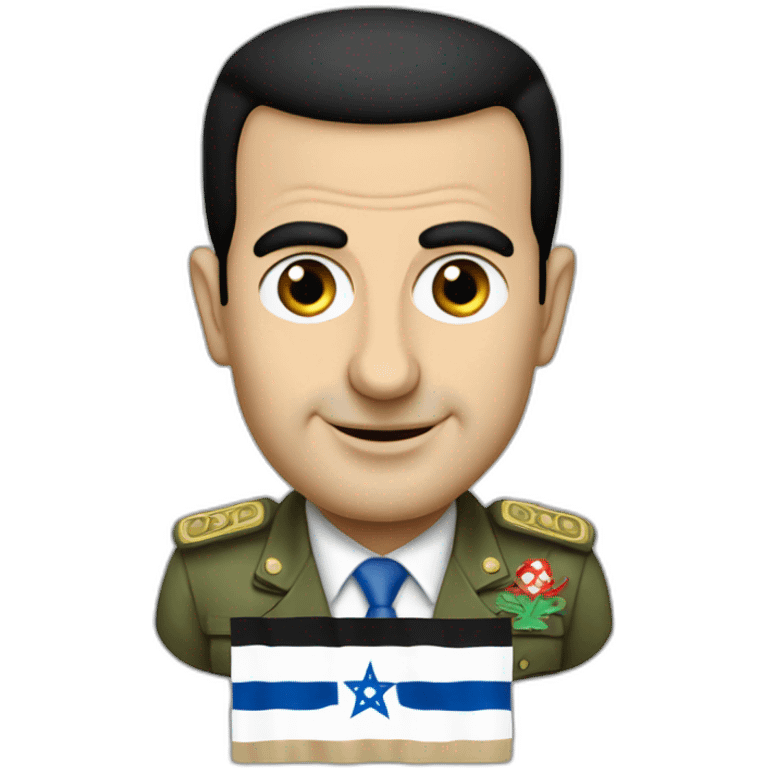 Bachar El-Assad avec le drapeau d'Israël emoji