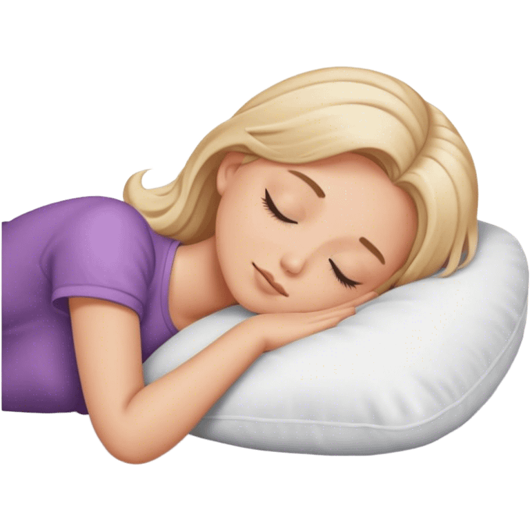 Blonde girl sleeping on a pillow emoji