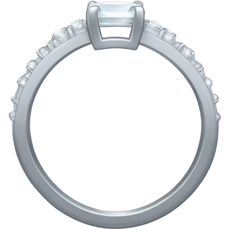 A RULER BEHIND A SILVER ENGAGEMENT RING, MEASURING THE INTERNAL DIAMETER OF THE RING emoji