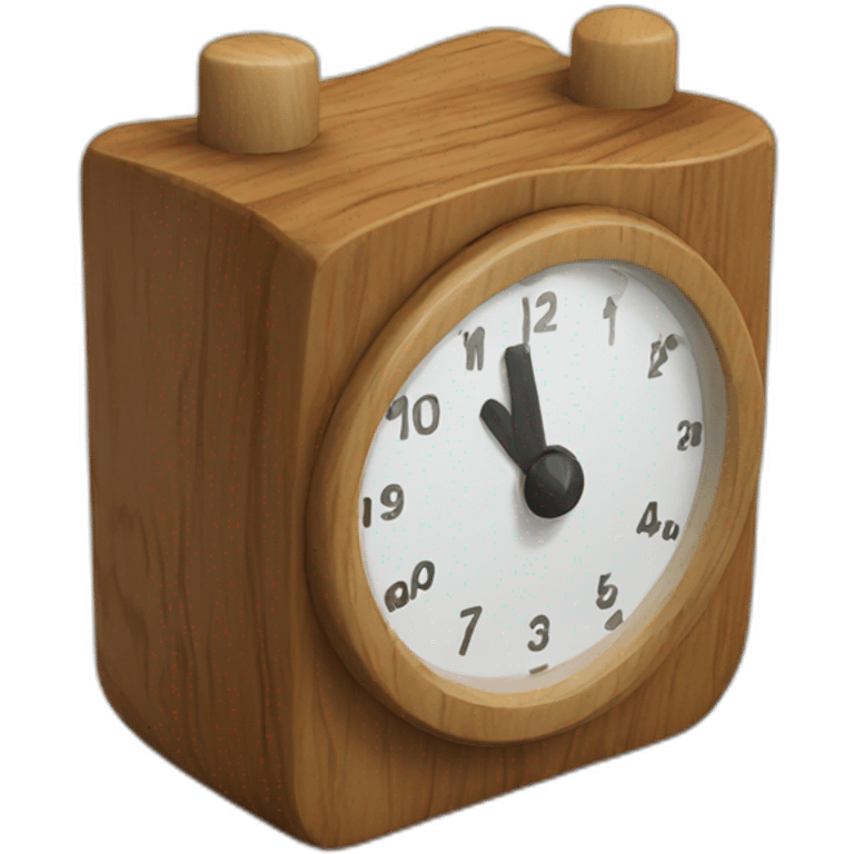 3d toon wooden timer emoji