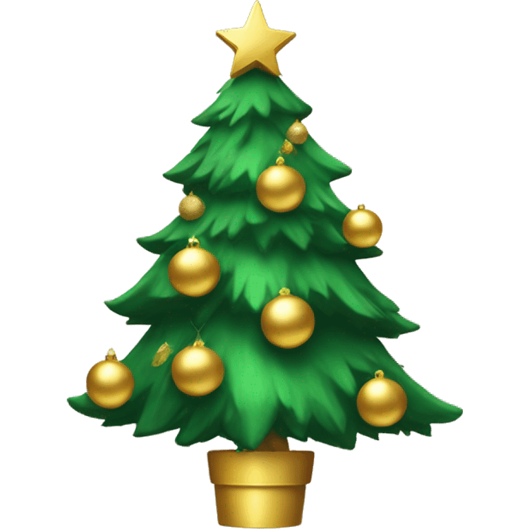 Christmas tree with golden Ornaments  emoji