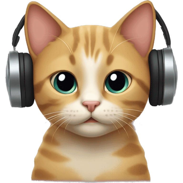 Cat with earbuds emoji