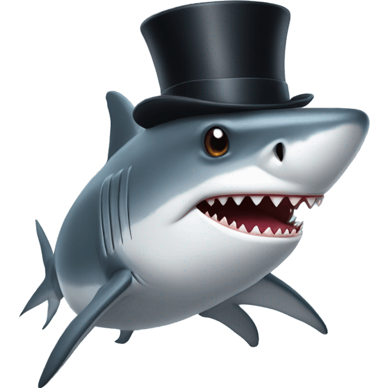 Shark with a top hat emoji