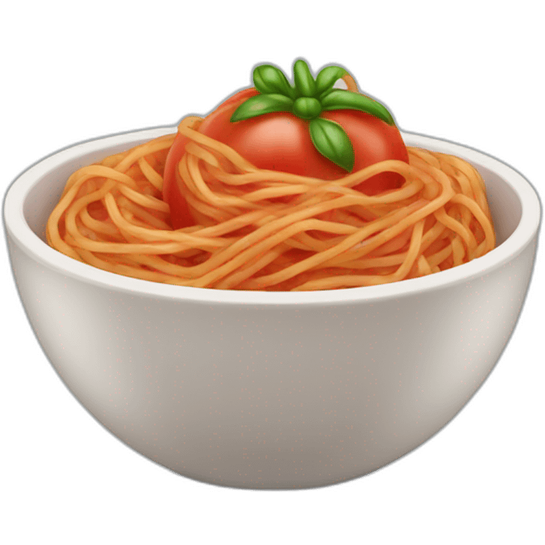 Tomato Spaghetti in a bowl emoji