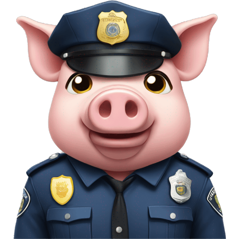 Pig wearing police uniform emoji