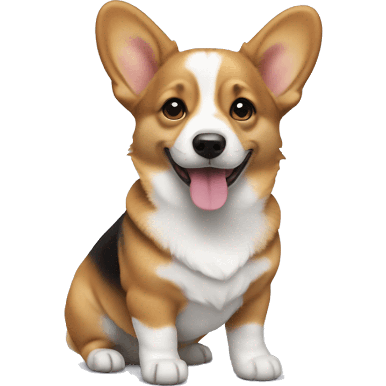 Black baby Welsh corgi emoji