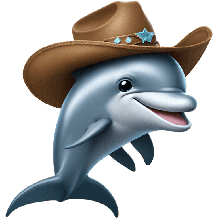 Dolphin with a cowboy hat emoji