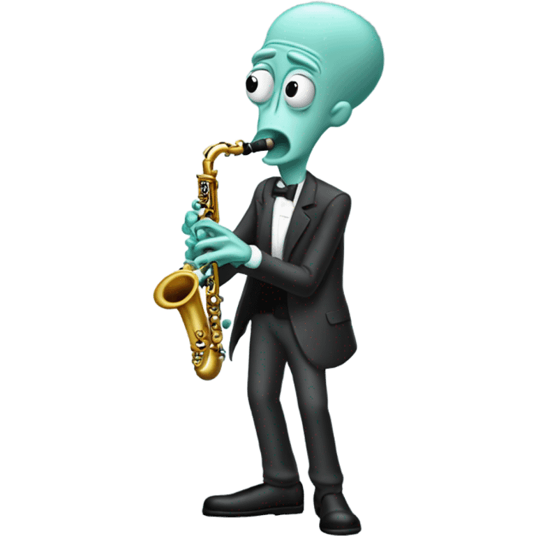 Squidward playing clarinet emoji