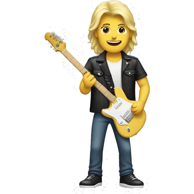 Blonde guy with mullet and e guitar  emoji