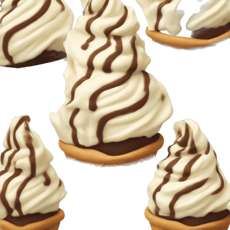 Chocolate and vanilla swirl soft serve on a cone emoji