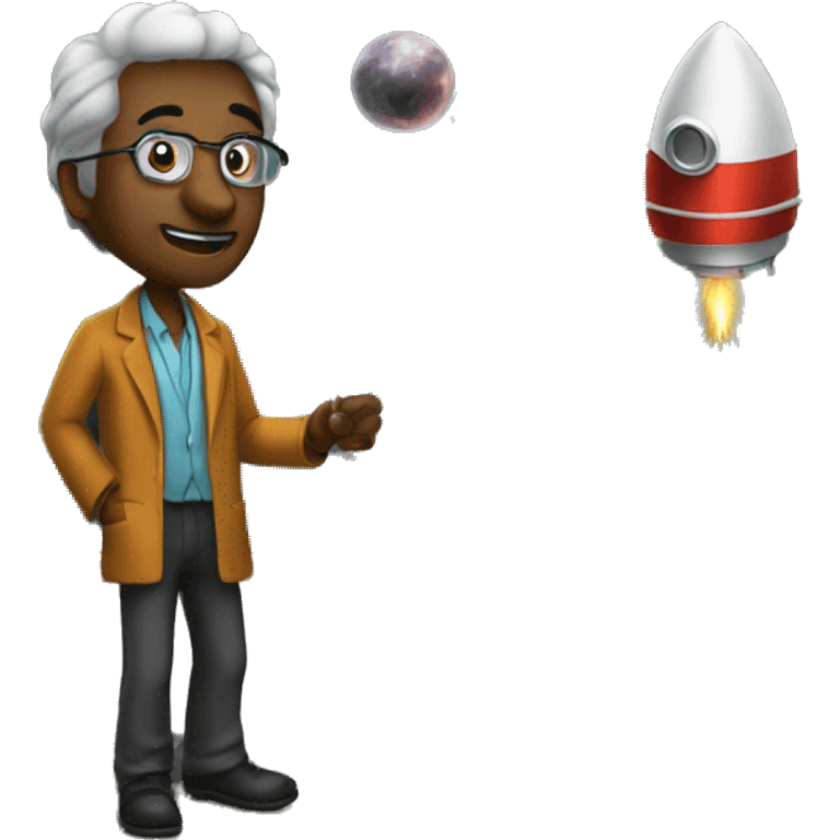 scientist explain rocket science in a blackboard emoji