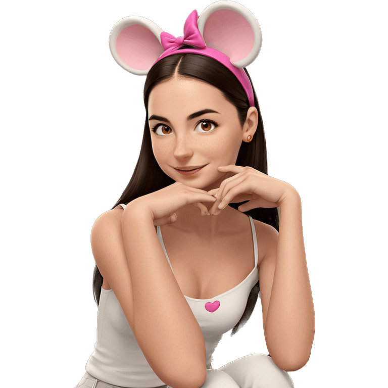 mouse eared girl with smile emoji