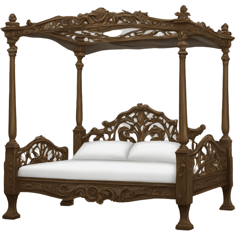 antique ornate canopy bed emoji