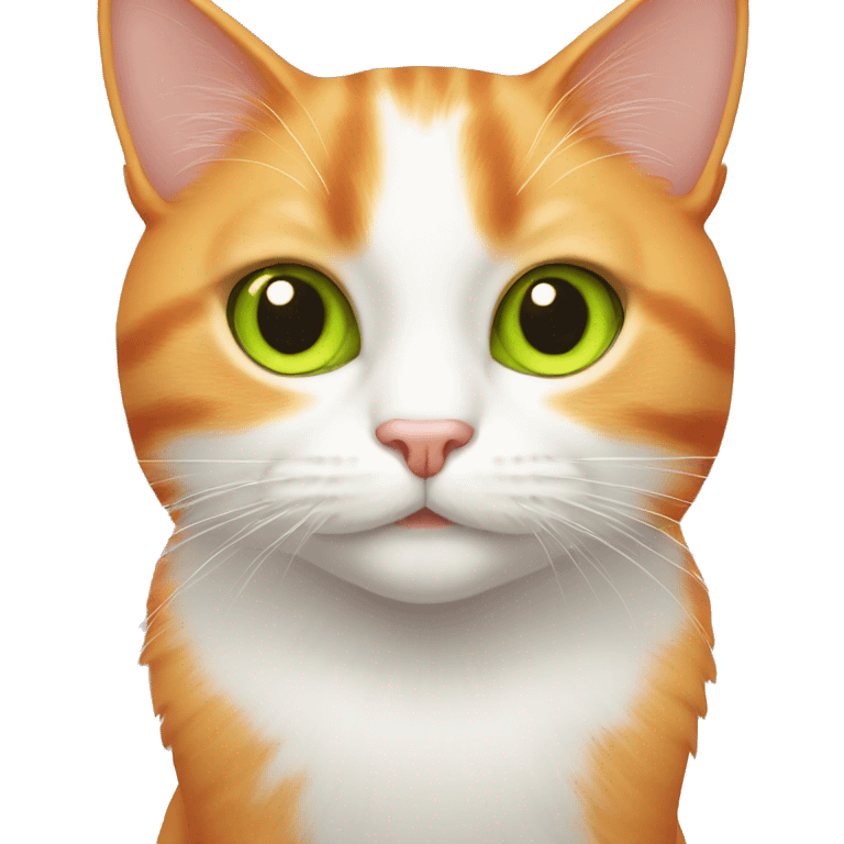 Orange white cat with lime green eyes emoji