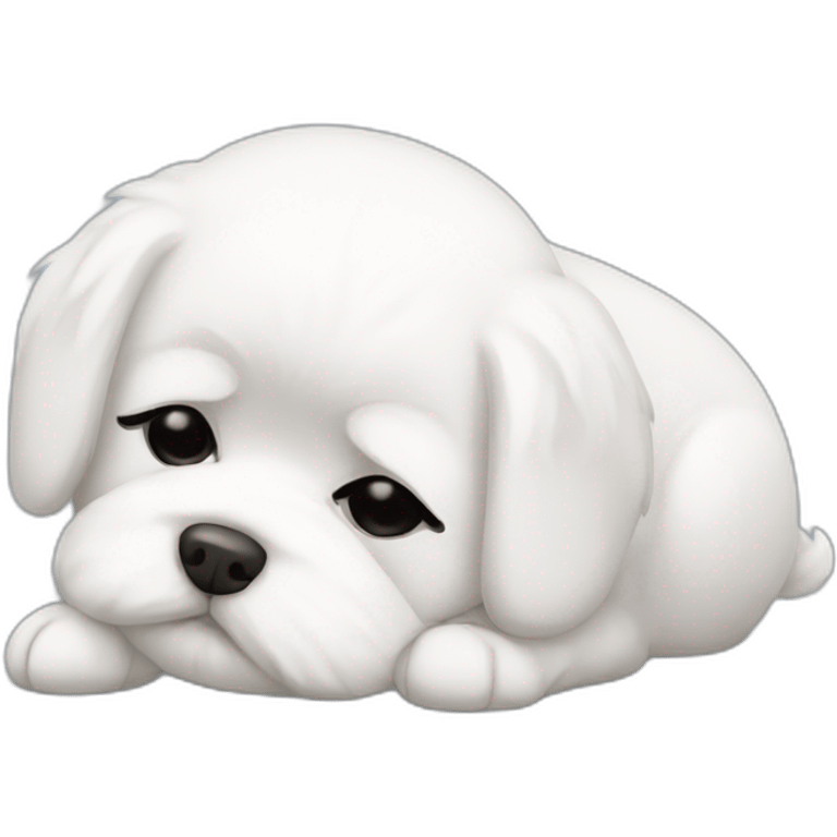 Maltese falling asleep emoji