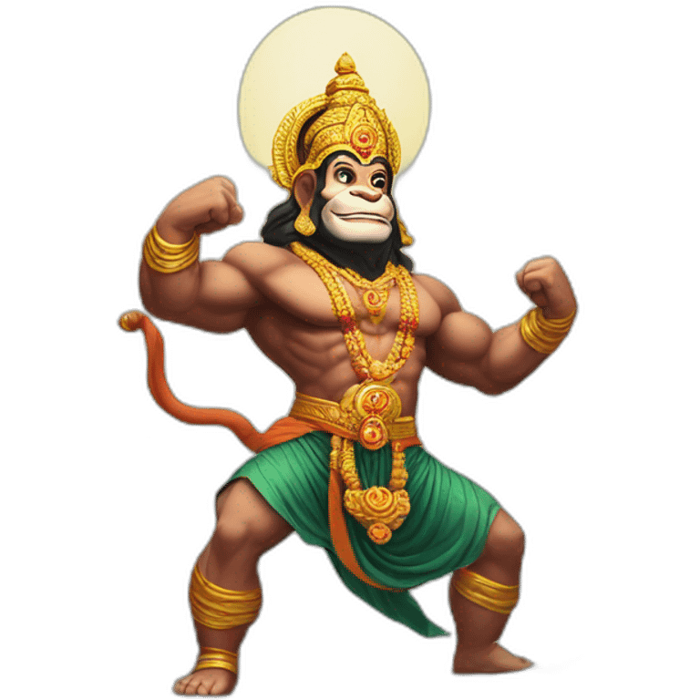 Lord Hanuman lifting whole mountain emoji