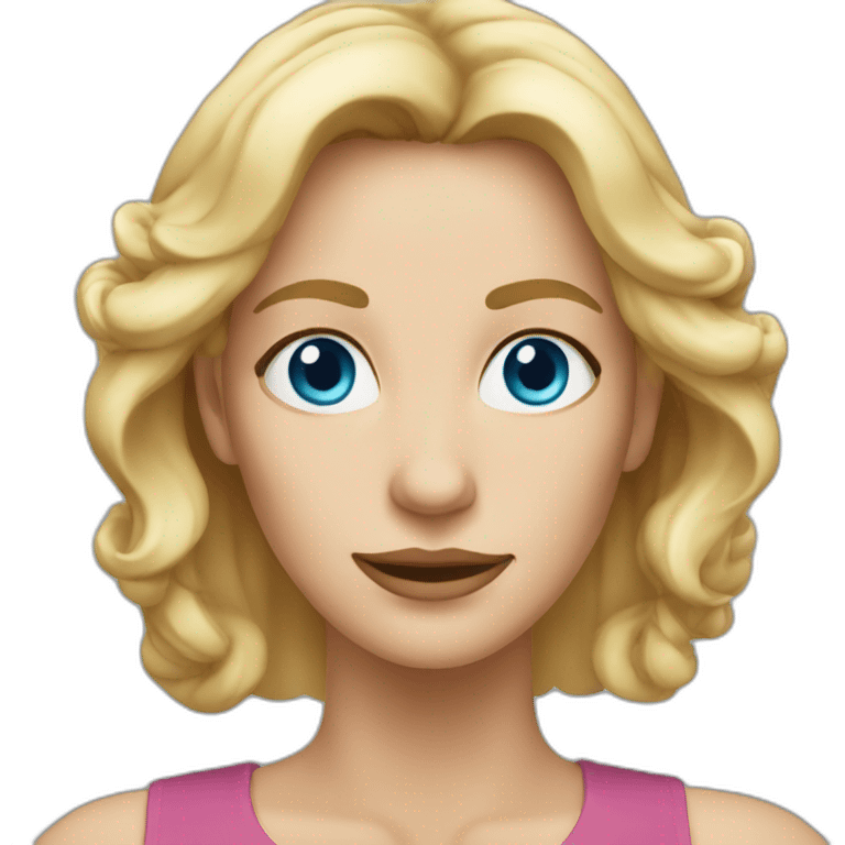 middle age woman with long blonde hair and blue eyes emoji