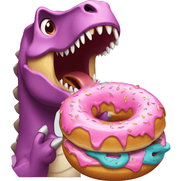 DINOSAUR EAT DONUT emoji