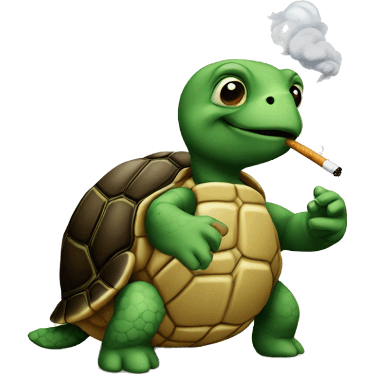 Turtle smoking a cigarette  emoji