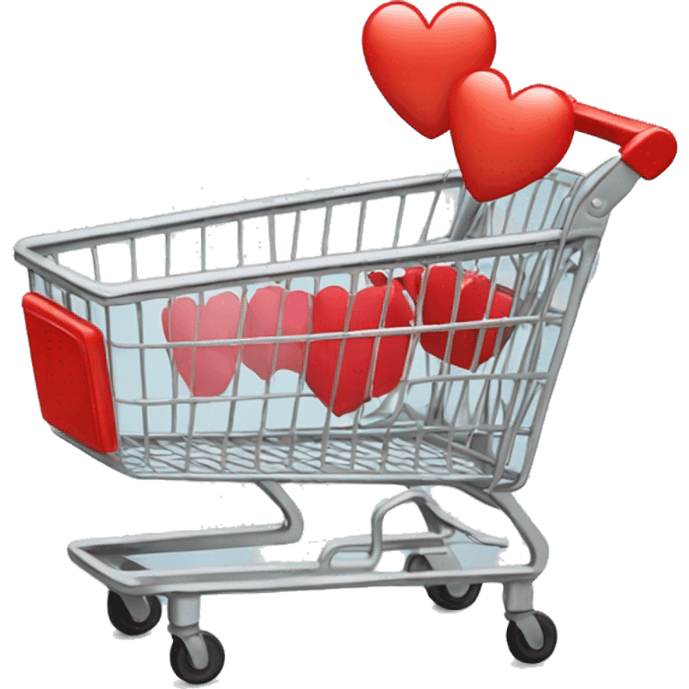 shopping cart with heart emoji