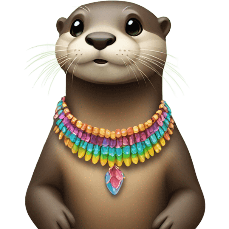 Otter wearing a shell necklace  emoji