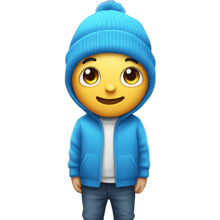 blue round squishy character with a blue beanie emoji