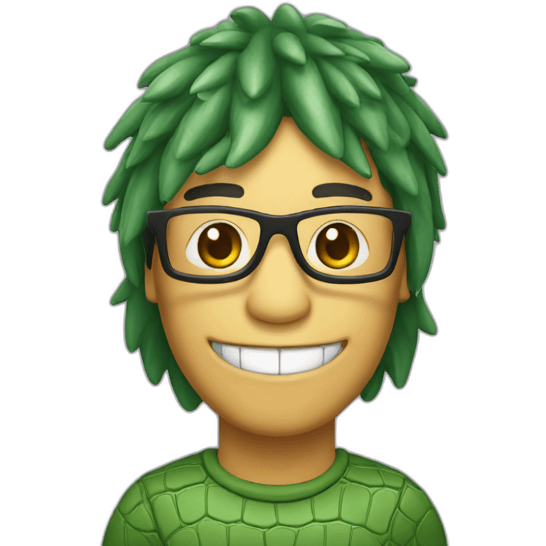 crocodile wearing a bob wig emoji