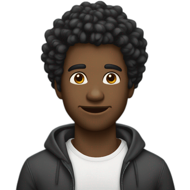 Chico de pelo negro emoji