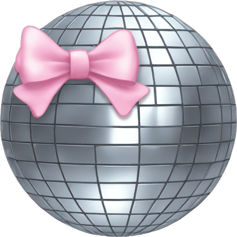 Disco ball with a baby pink bow  emoji